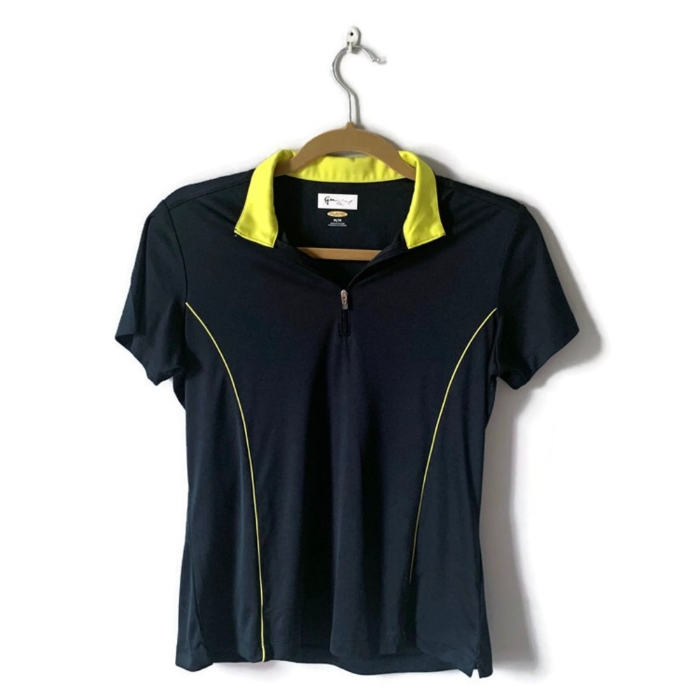 Greg Norman Zip Up Polo Golf Shirt Navy Size M